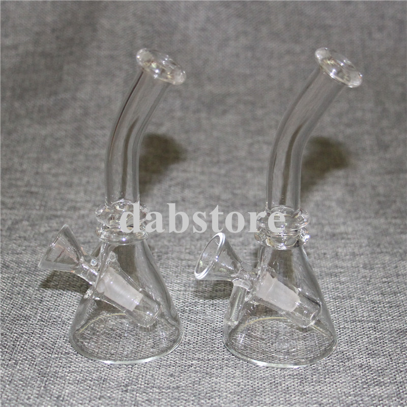 

Mini Glass Beaker Bongs Water Pipes Hookah 4.5 Inch Height With 10mm Female Joint Glass Oil Rigs Bong