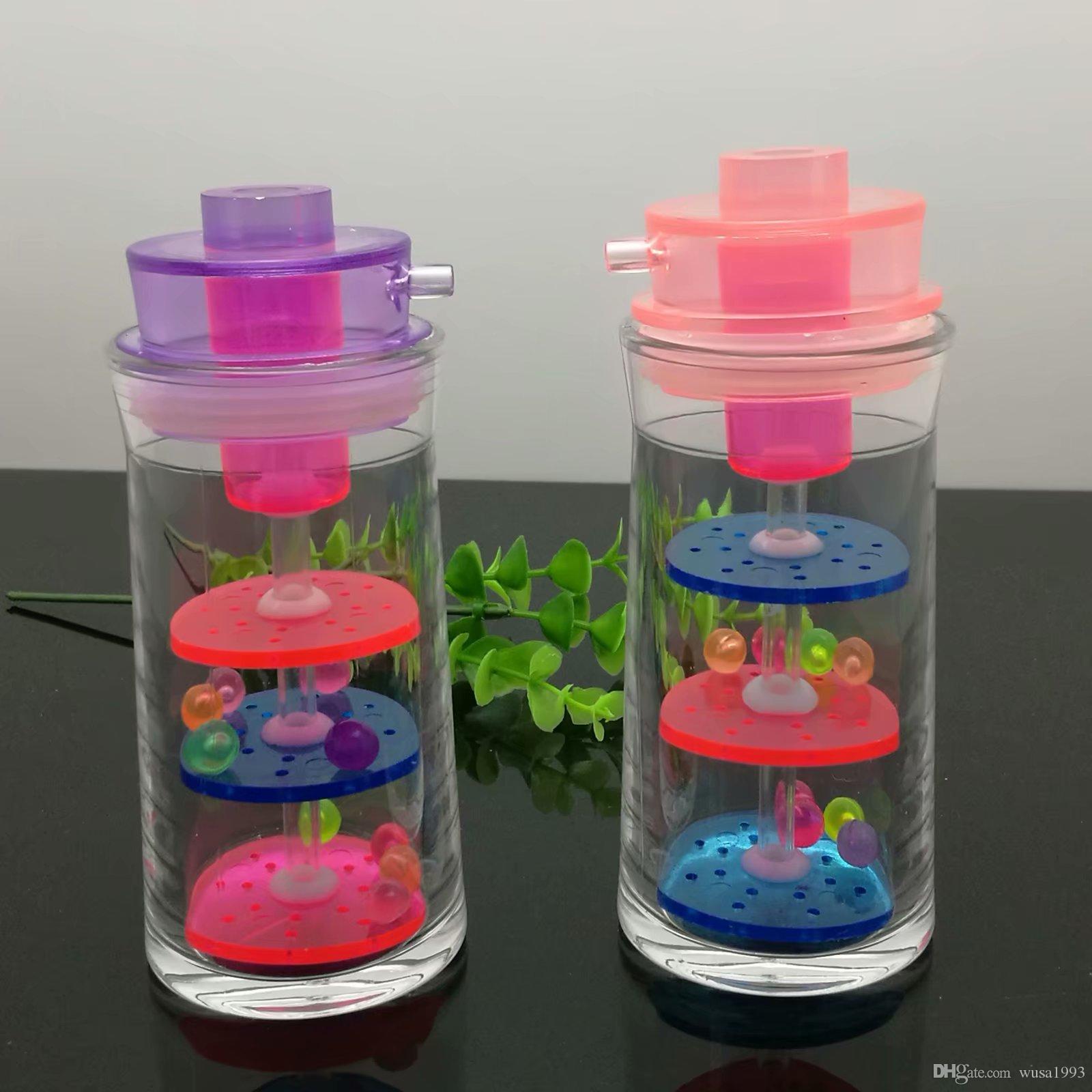 

Acrylic three-layer filter cigarette kettle Wholesale Bongs Oil Burner Pipes Water Pipes Glass Pipe Oil Rigs Smoking Free Shipping