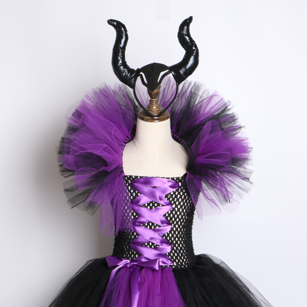 2020 Maleficent Evil Queen Girls Tutu Dress Kids Halloween ...