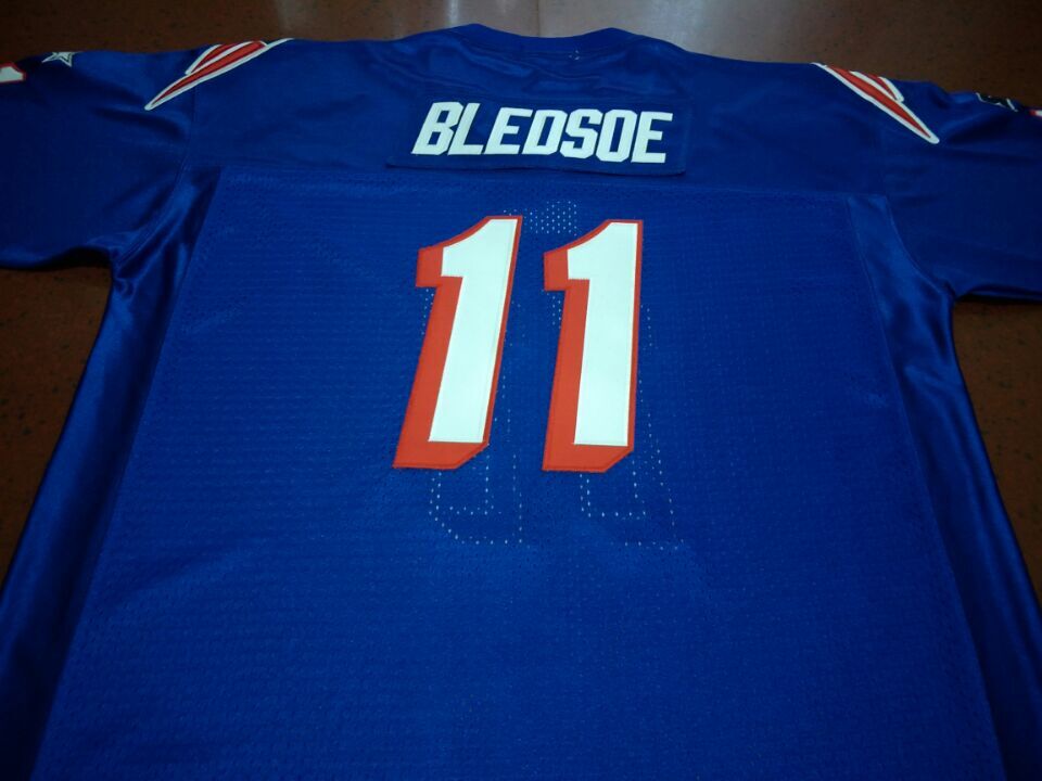 

Custom Men Youth women Vintage #11 DREW BLEDSOE Game Worn 1993 Football Jersey size s-4XL or custom any name or number jersey, Blue men s-5xl