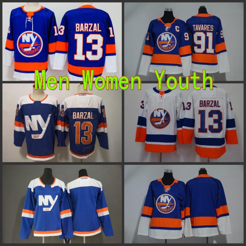 

New York Islanders Hockey Jerseys Mathew Barzal Mike Bossy Tavares Anders Lee Blue White Man Woman Kids Youth Stitched Ice Jersey, As pic