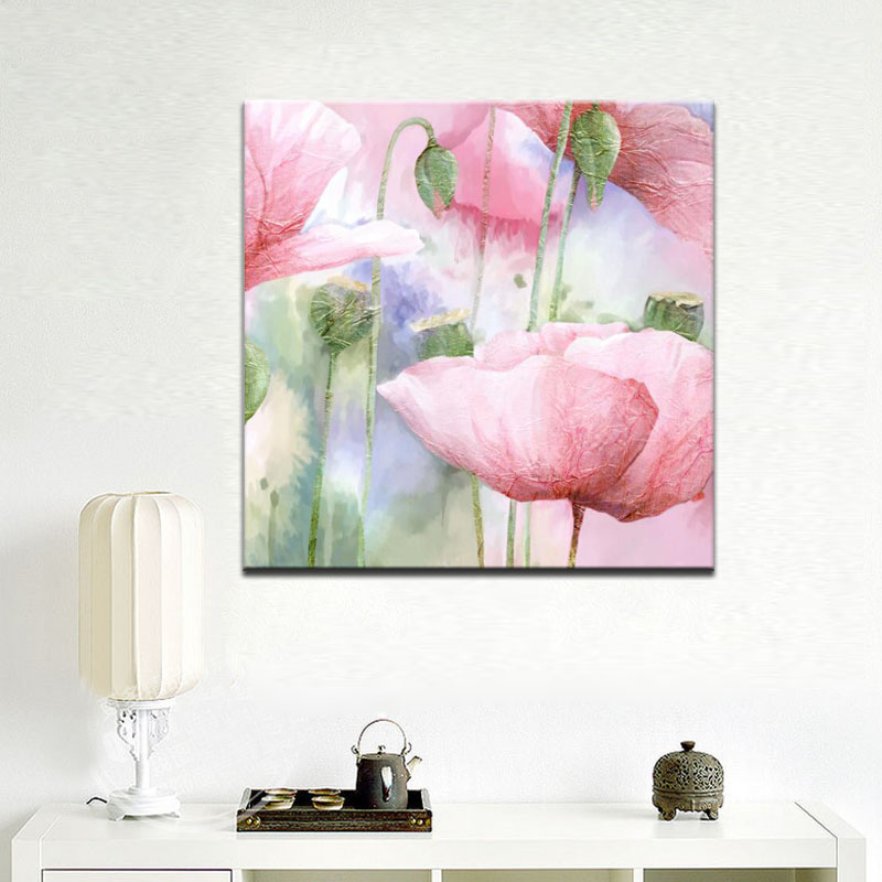 Abstrakte Aquarell Blumen Wand Kunst Bunte Hand Malerei Mohnblumen Druck Plakat Auf Leinwand Fur Wohnzimmer Wohnkultur Geschenk