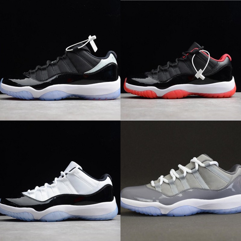 

Top Quality 11 Low White Black Dark Concord Man Basketball Shoes Newest Cool Grey XI Black Infrared 23 Red Fashion Sports Trainers Size40-46, Medium grey gunsmoke white