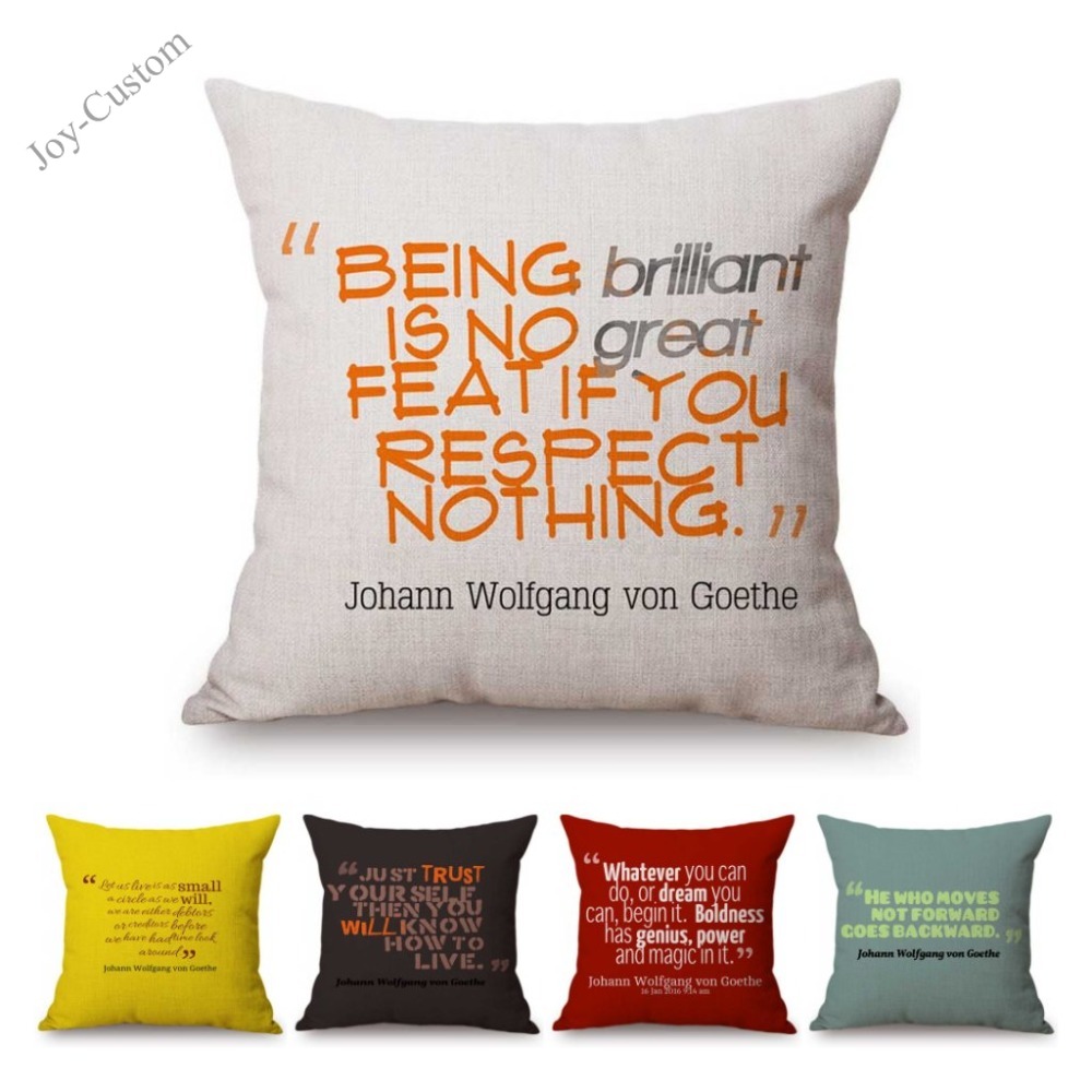 

Poem Motto Poet Johann Wolfgang Von Goethe Quote Literature Art Nordic Letter Print Sofa Cushion Cover Cotton Linen Pillow Case, Beige