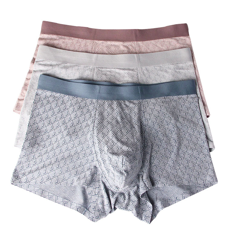 

Men Boxer Shorts Jacquard Soft Breathable Modal Underwear Male Comfortable Solid Panties Underpants Cueca Homme Boxers, Brown