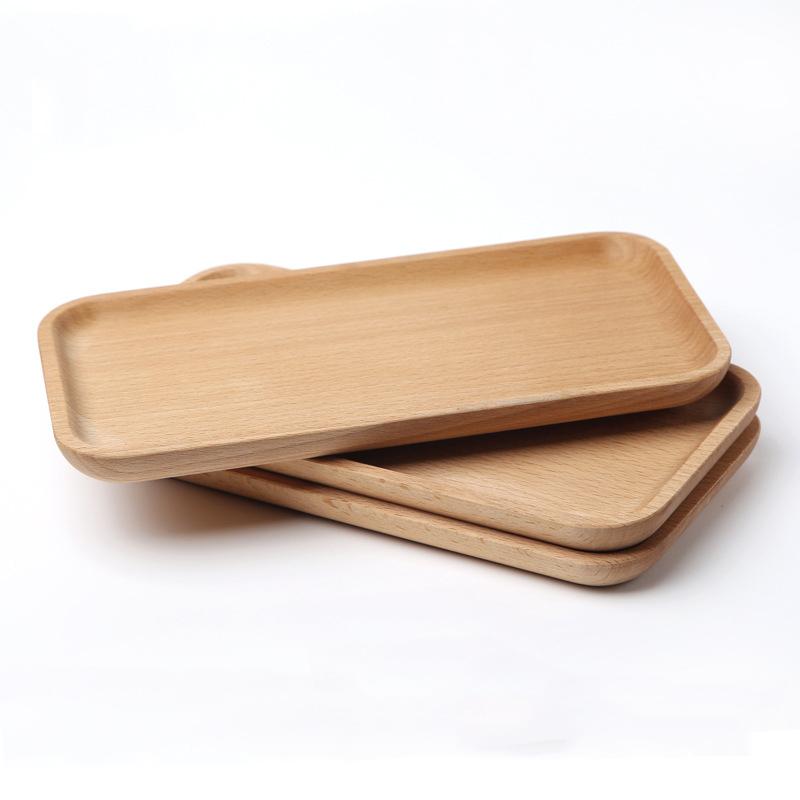 

Square Dessert Plate Beech Plate Dish Sushi Dish Fruits Platter Dish Tea Server Tray Wooden Cup Holder Bowl Pad Baking Tableware BC BH1579