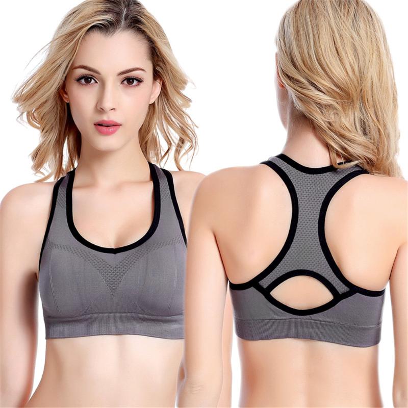 

Hollow-out vest-style sports underwear seamless high-intensity -proof running sports bra D6177, D6177-1