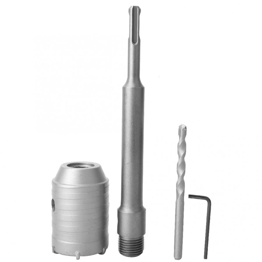 200 mm Barra Kit de Herramientas de Cemento de Pared Herramientas de Brocas de Agujeros Sierra 65 mm + Llave + Taladro