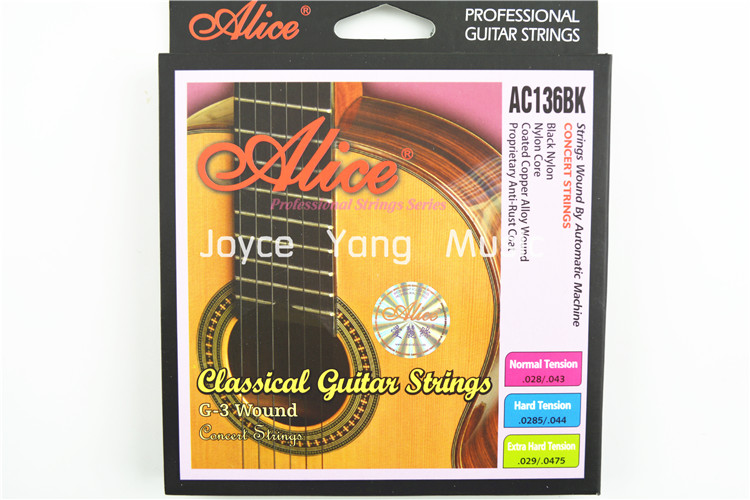 

Alice AC136BK Normal/Hard Black Nylon Strings Classical Guitar Strings 1st-6th Strings Free Shipping