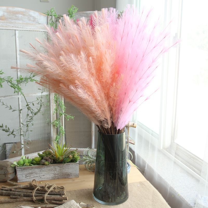 

5 pcs Colorful pampas grass phragmites artificial dried flowers wedding home decor natural bouquets of dried flowers eucalyptus, 5pcs purple