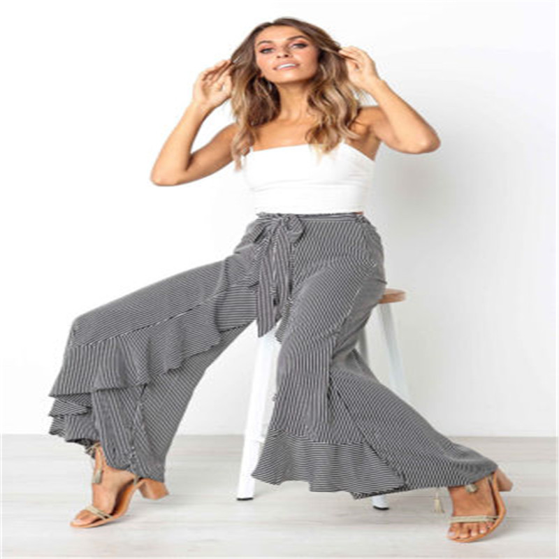 

Womens Boho Floral Long Pants Gypsy Wide Leg Loose Baggy Harem Trousers Lot, Gray