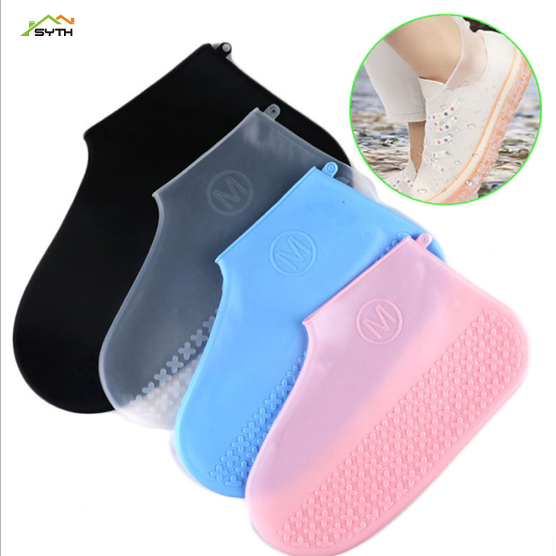 

Recyclable Silicone Overshoes Reusable Waterproof Rainproof Men Shoes Covers Rain Boots Non-slip Washable 4 Colors Support Whole