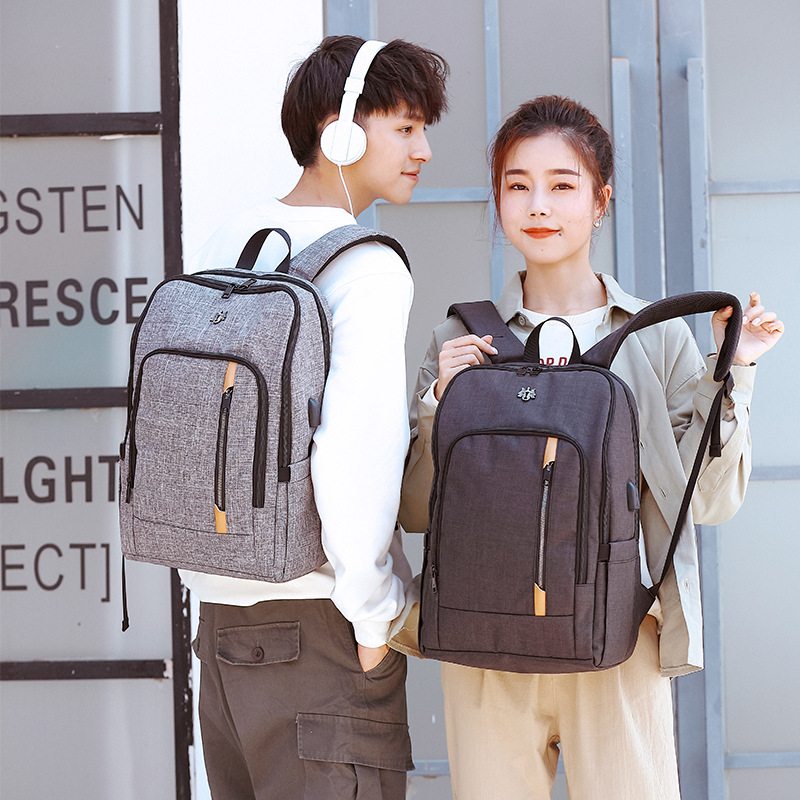 

2019 European and American Fashion Shoulder Bag College Students Multi-functional Computer Backpack Large-capacity Leisure Bag, Black