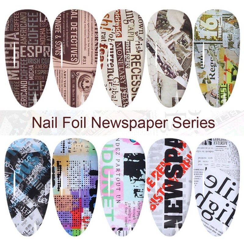 

10pcs Gradient Starry Sky Nail Foil Shimmer Summer Slider for Nail Art Sticker Set Transfer Foils DIY Salon Wraps Decals, Na4831h01