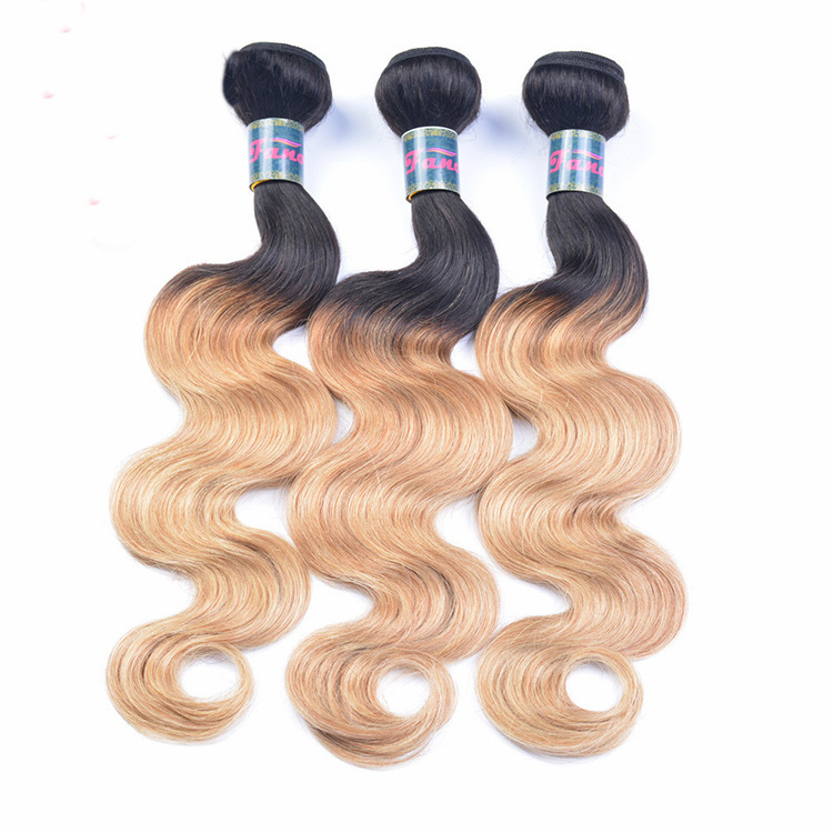 

OC922 Old Cobbler Gradient color T1b / 27 Brazilian Real Wig Body Wave Hair Curtain Wig Long Curly Hair Free Shipping