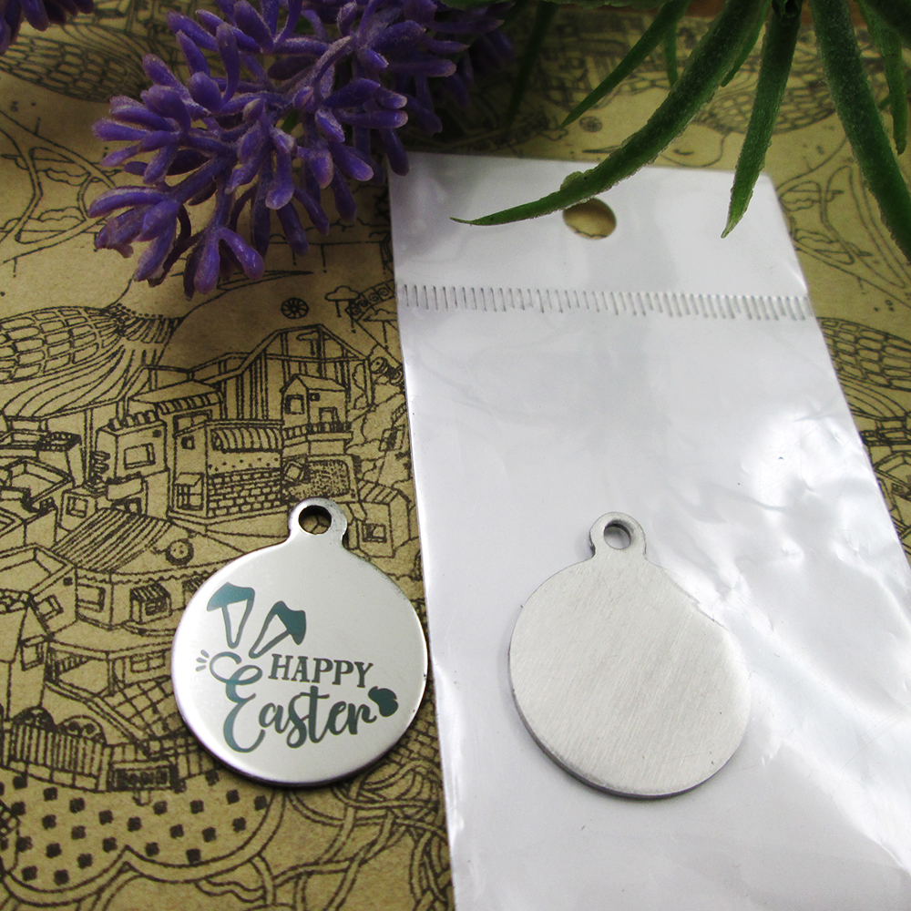 

40pcs--"happy Easter version 2"stainless steel charms more style for choosing DIY Charms pendants for necklace