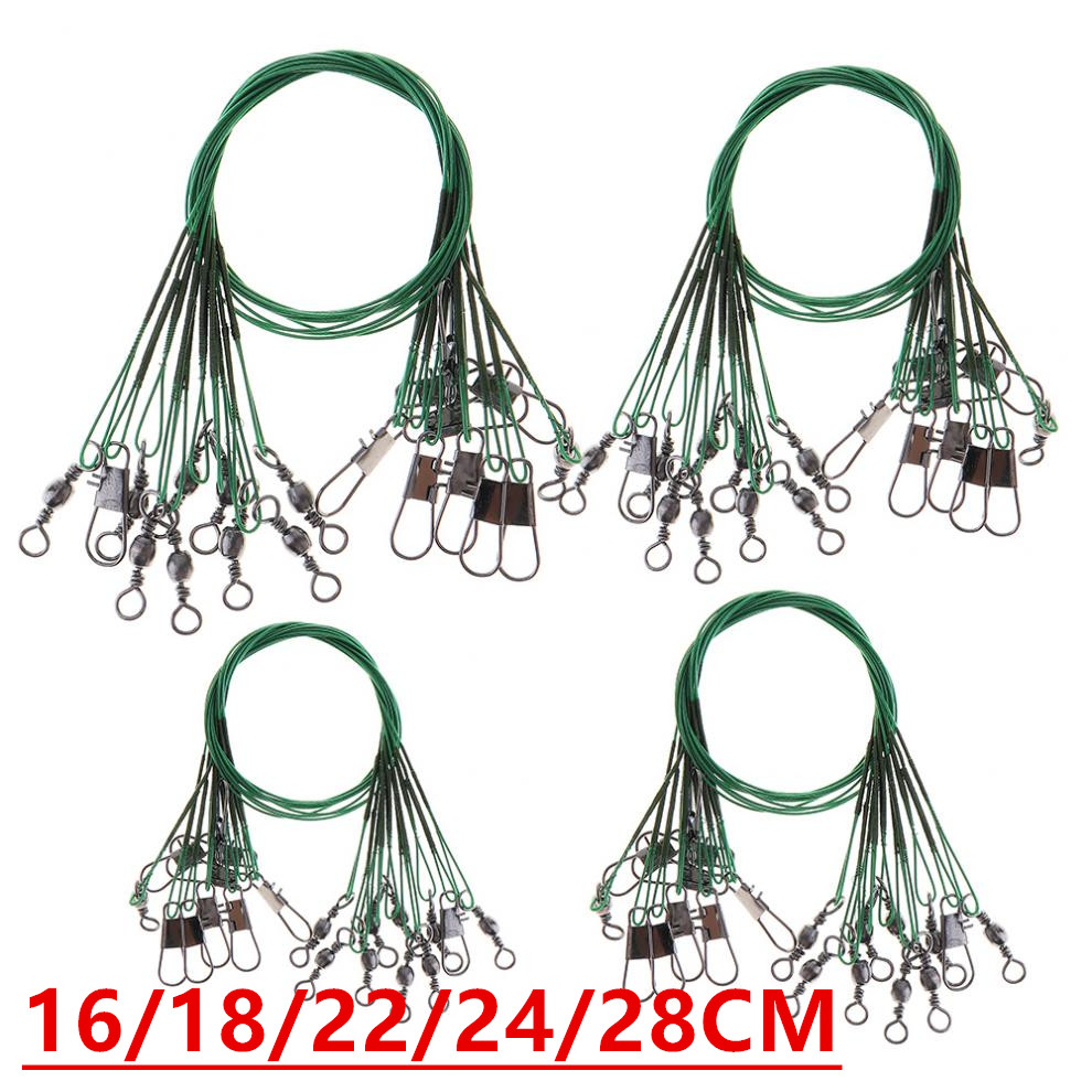 

100pcs 16/18/22/24/28cm Anti-bite Steel Wire Fishing Lines Stainless Steel Snaps & Swivels Pesca Fishing Tackle Accessories E-001
