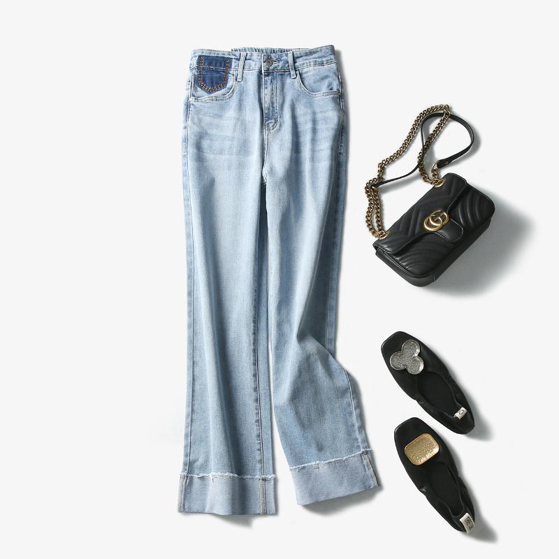 

Top design! 2020 Spring new arrival office lady jeans trousers pants women lady free shipping HMR20624MAR2, As pic