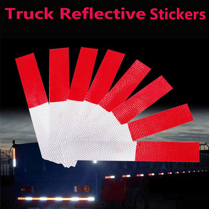 

Car Sticker Reflective Stickers Warning Strip Universal Car Reflective Truck Auto Supplies Night Driving Security Exterior Accessories, Red-white
