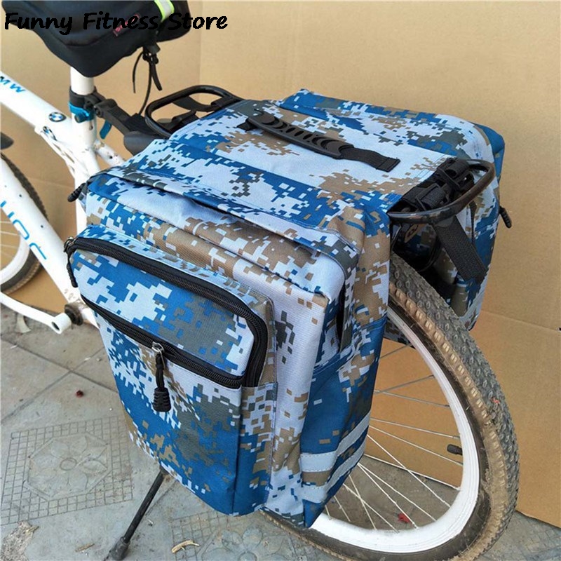 

Large Bicycle Bags MTB Bike Rear Seat Bag Camouflage Luggage Carrier Cycling Organizers Bicycle Pannier Waterproof Storage Pouch