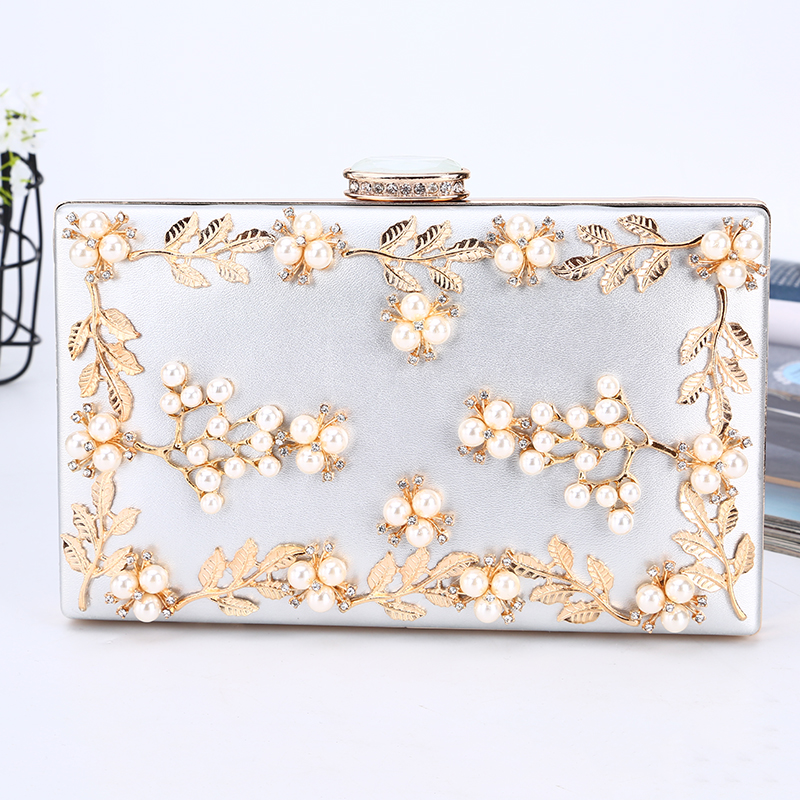 

Wholesale factory direct brand new handmade roomy evening bag floriation clutch with PU for wedding/banquet/party/porm