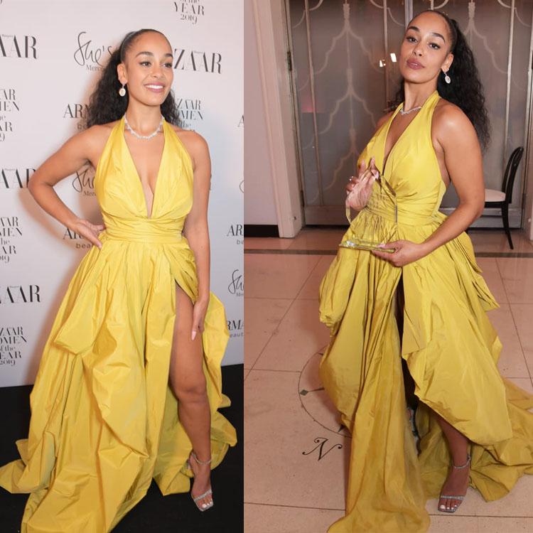 

Celebrity Evening Dresses Sexy Halter High Split Taffeta Prom Dress Ruffles Backless Formal Long Party Gowns, Gray