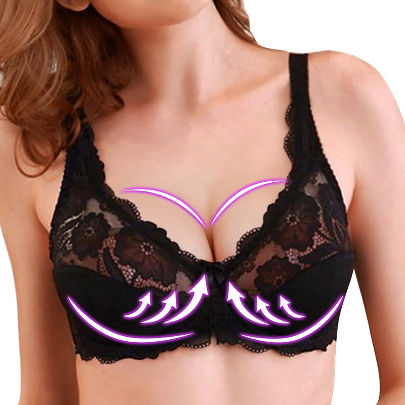 Sfit 2020 Women's Ultra thin Bra Full Coverage Sexy Soft Underwire Lace Padded Brassiere Women Bra Plus Size C D