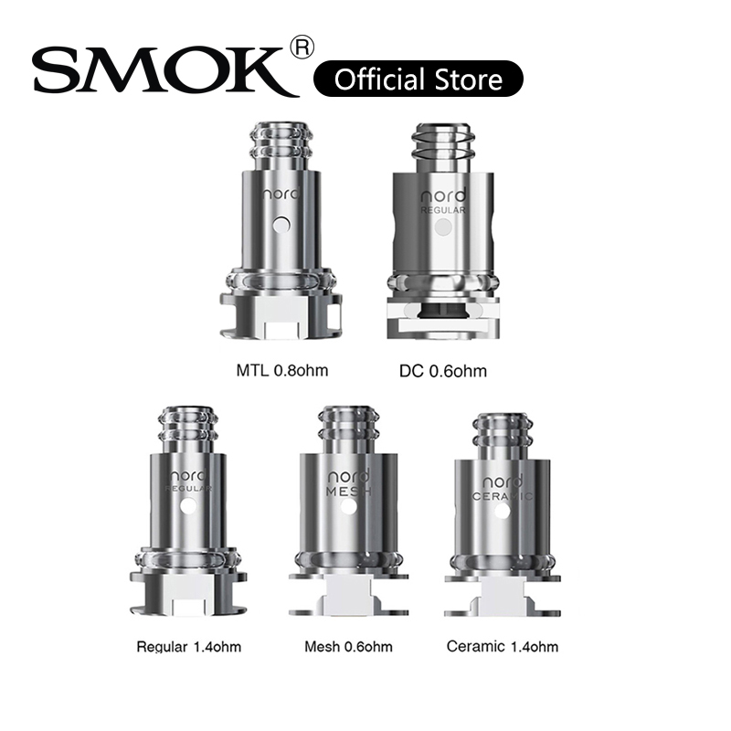 

SMOK Nord Coil 0.8ohm MTL 0.6ohm DC Mesh Coils 1.4ohm Regular Ceramic Coil for MTL Vaping Replacment Head For Nord Pod Kit 100% Original