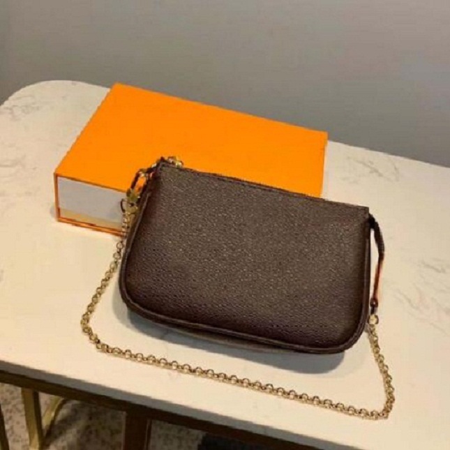 

High quality Genuine Leather Ladies' clutch Chain Shoulder Bag design women messenger bag wallet P0CHETTE ACCESS0lRES bags handbags, 21x13x3cm