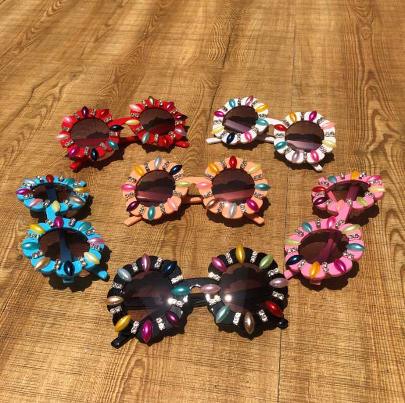 

Sunglasses ZAOLIHU Diamond Kids Colorful Handmade Sun Glasses 6 Designs Baby Small Round Eyewear Gorgeous Children Gafas De