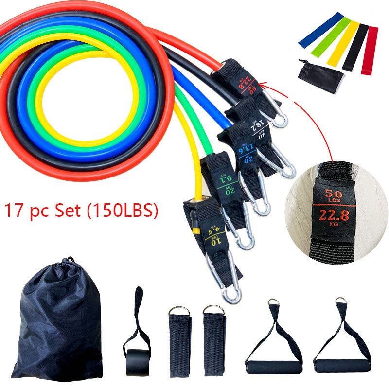 

17 pcs Resistance Bands Set Fitness Body Building Elastic Sports Band Training Expander Pull Rope Gym Fitness Equipment