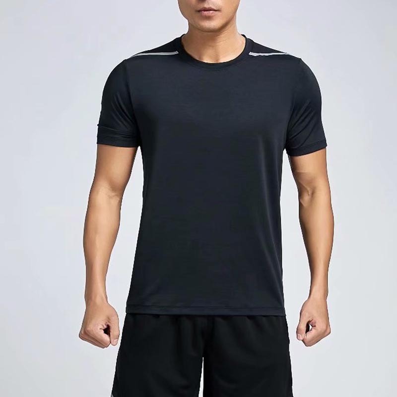 

Men T Shirts 2020 Quick Dry Fitness Shirts Solid Sport Gym Running T Short Sleeve Training Sportswear Men Sport Clothing, Black