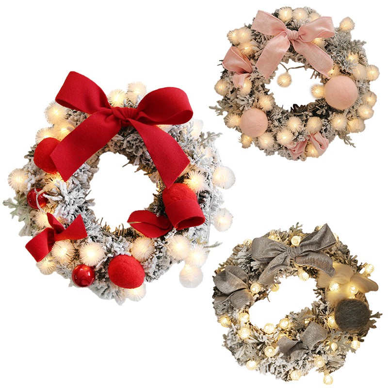

Christmas Wreath With Lights Handmade Rattan Pendant Garland Shopping Mall Christmas Decorations For Home Advent Wreath