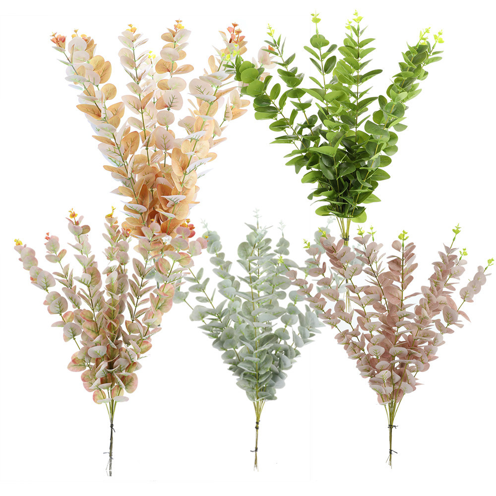 

10pcs/lot Artificial Eucalyptus Leaf Green Leaves branches Plants for Home Wedding Party Decorations Money Plant Tree