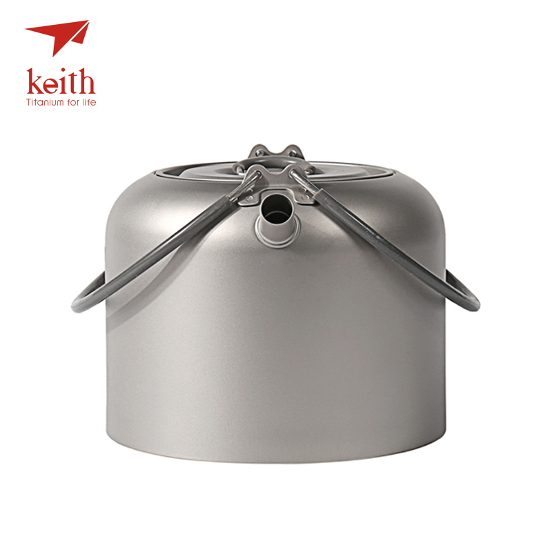 

Keith 1.5L Titanium Kettle Outdoor Camping Picnic Cooker Kettle With Folding Handle Portable Hiking 200g Ti3907