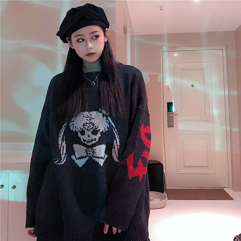 Donne Ragazze Cream Inverno causale Ricamo Floreale Lavorato A Maglia Maglieria Maglione Top