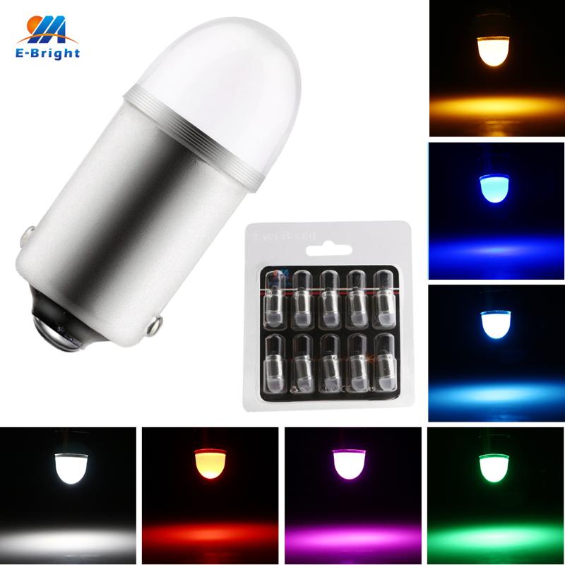 

YM E-Bright 100PCS BA9S Led Car 3030 1W T11 T4W Auto lnterior Light License Plate Lamps 12V DC White Blue Red Green Amber Pink, As pic