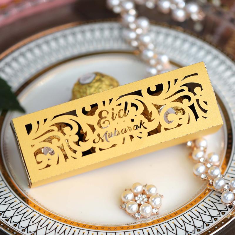 

Candy Candy 10PCS Box Chocolate Box Party Muslim Gift Party Decoration Supplies hollowed DIY Eid Ramadan Home out