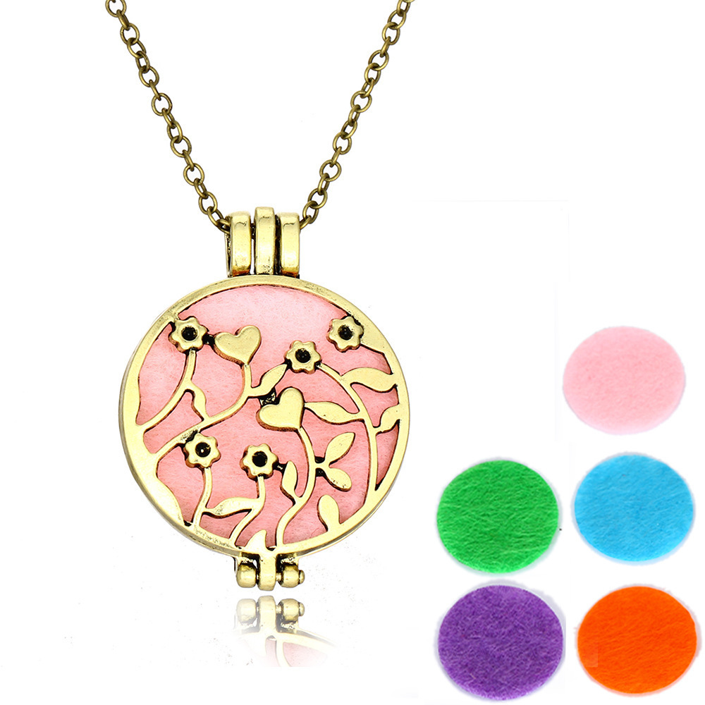 

2019 Flowers And Plants Aromatherapy Diy Box Pendant Colour Cotton Pad Emission Organ Necklace