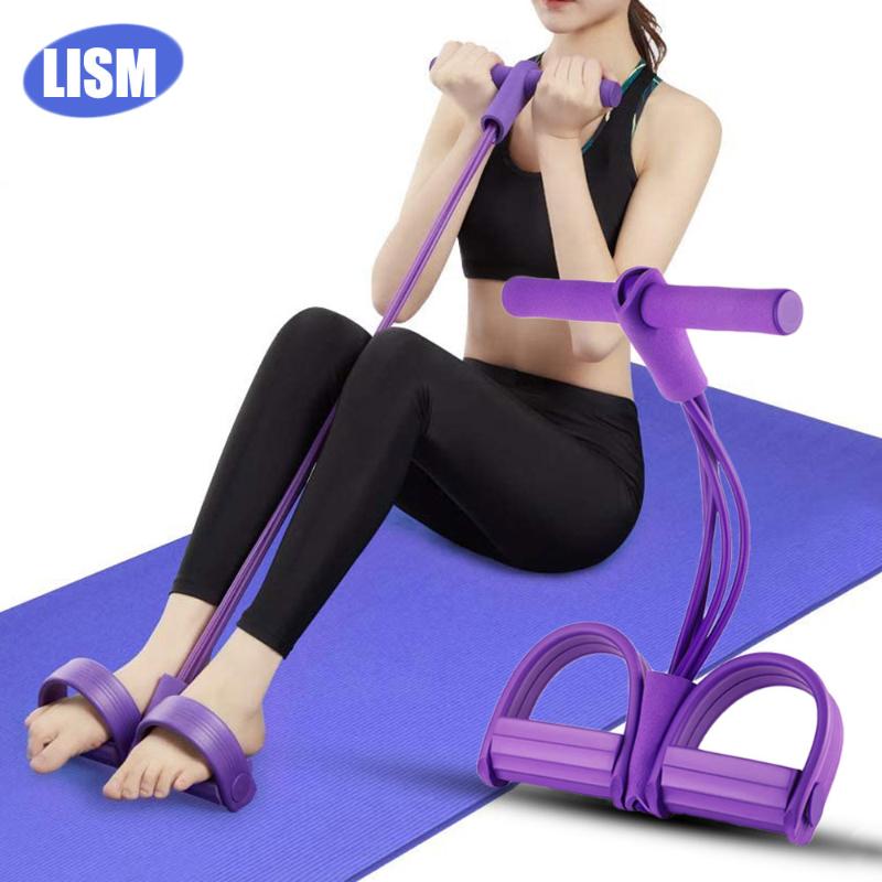 

LISM 4 Tube Elastic Pedal Exerciser Resistance Band Home Gym Sport Pull Ropes Training Elastic Bands for Fitness Equipment