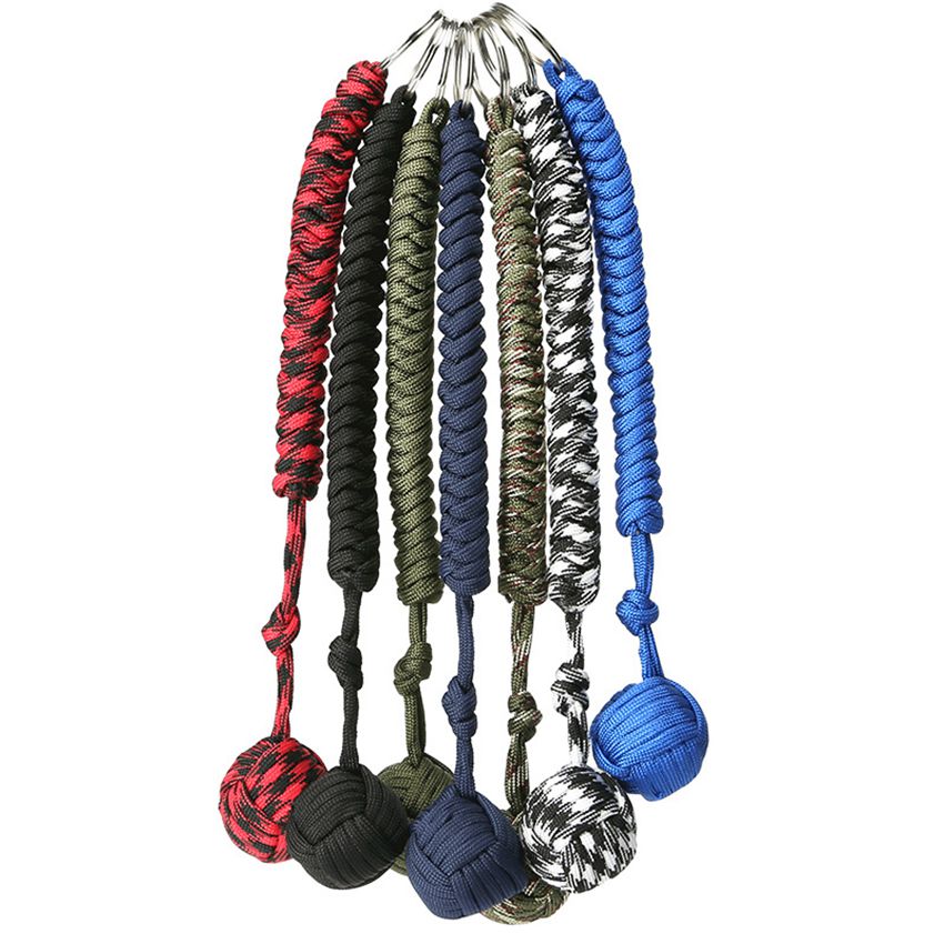 

Outdoor Personal Security Protection Monkey Fist Steel Ball Keychain For Girl Bearing Self Defense Lanyard Survival Key Chain Broken Windows