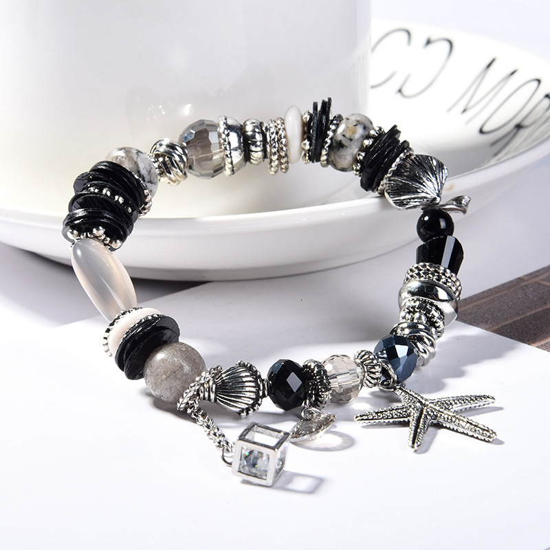 

Wholesale- luxury designer jewelry women bracelets natural stone beads charm sea serials Bracelet iced out bracelet NE1103