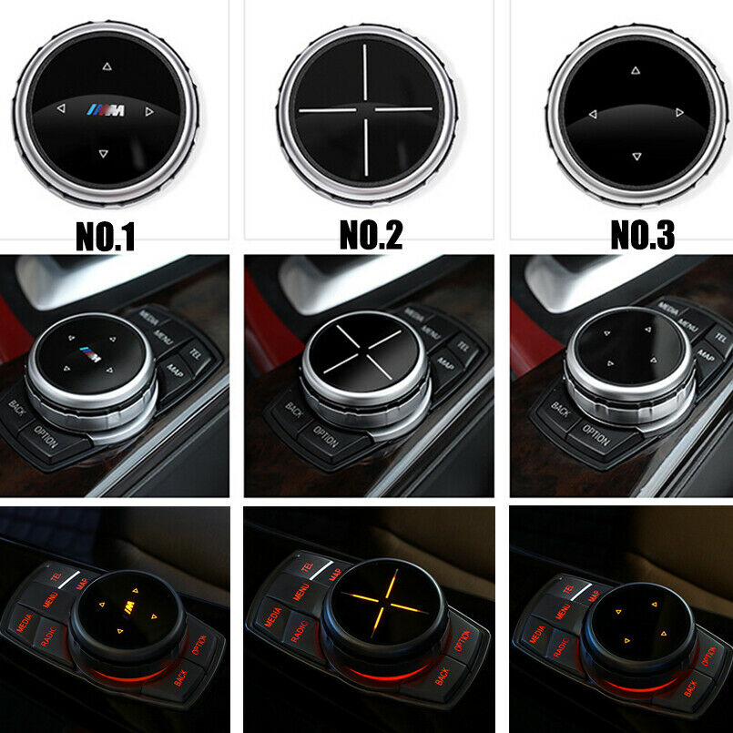 

Silver Replacement small Multimedia Knob Cover IDRIVE Button For BMW F10 F20 F30