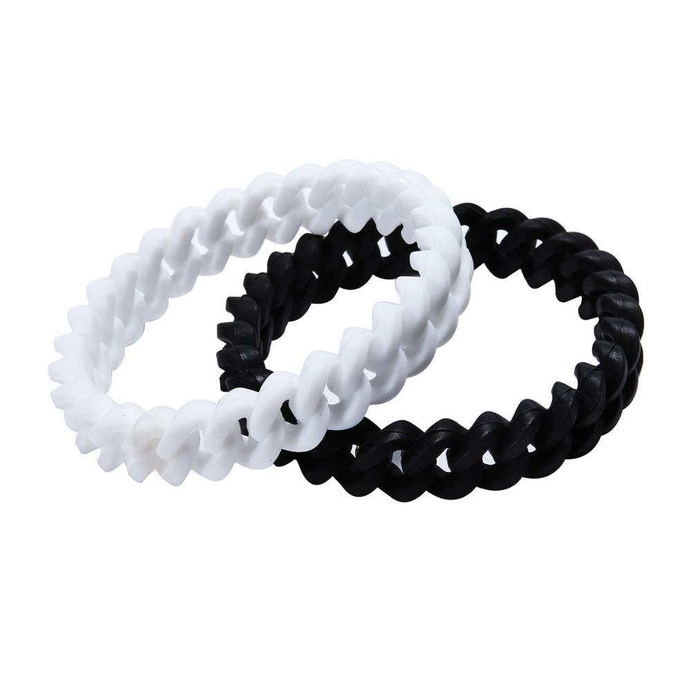 Mode-Hommes Hip Hop Cubain Bracelets Haute Qualité Silicone Mâle Hiphop Cubain Chaîne Bracelet Charme Bijoux pour Amant Cadeaux