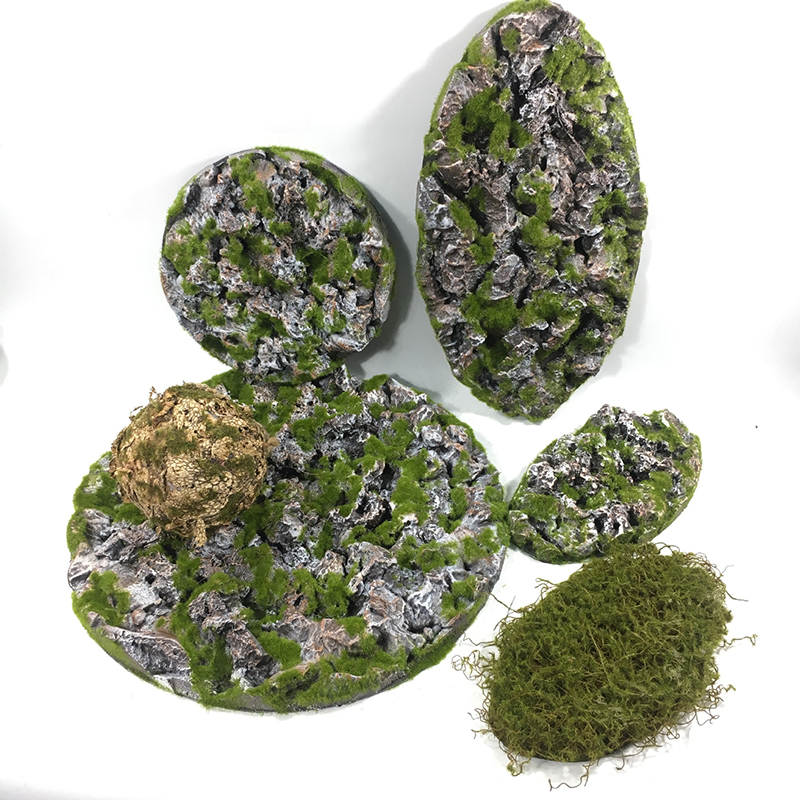 

Artificial Landscape Grass Wall Hang Moss Stone Frame Fake Plant Lawn Moss Background Hotel Restaurant Indoor Decor, Small oval a