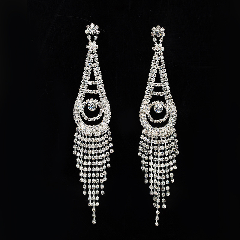 

High Jewelry Inlay Drill Tassels Ear Nail Exquisite Lady Ear Nail Earring