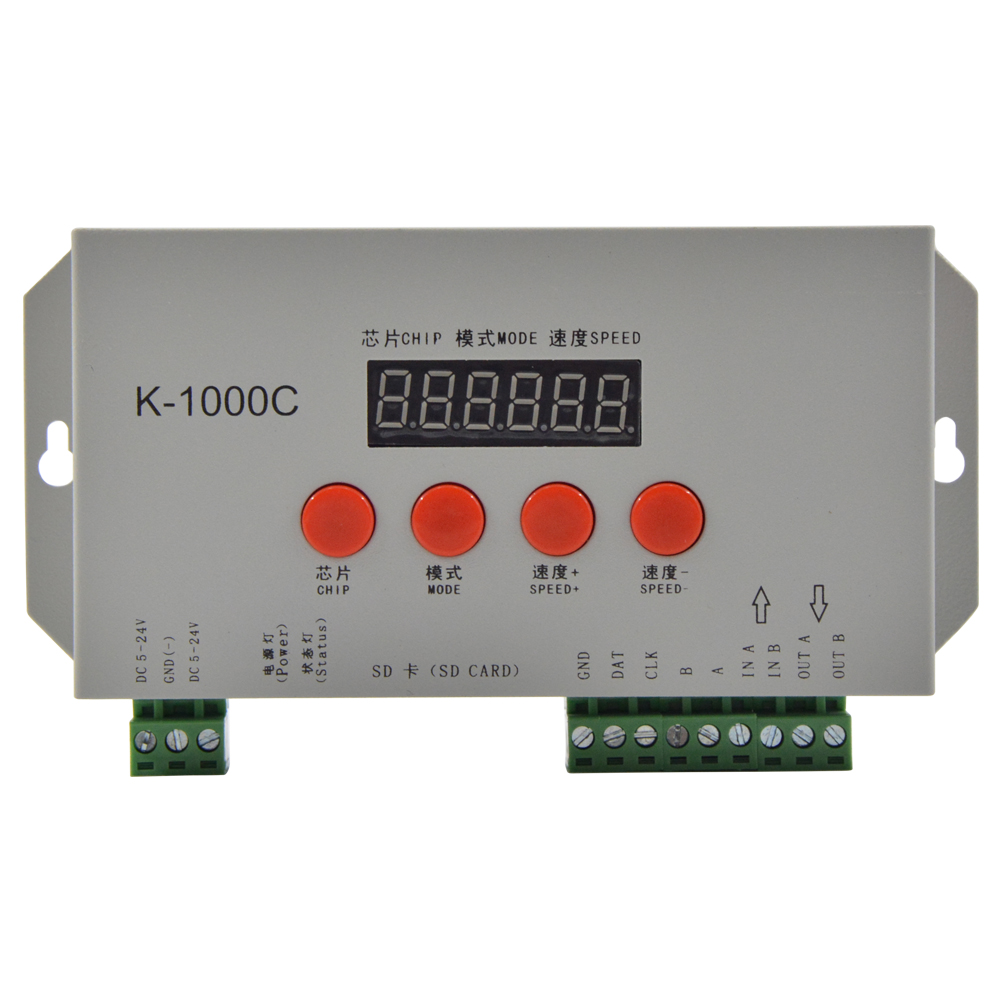 

K-1000C (T-1000S Updated) Program LED controller K1000C WS2812B,WS2811,APA102,T1000S WS2813 2048 Pixels Controller DC5-24V
