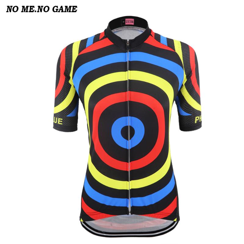 

NO ME NO GAME Women colourful Cycling Jersey Short Sleeve Racing MTB Bike Jersey Cycling Shirt Pro Team Bicycle Clothing, Women jersey