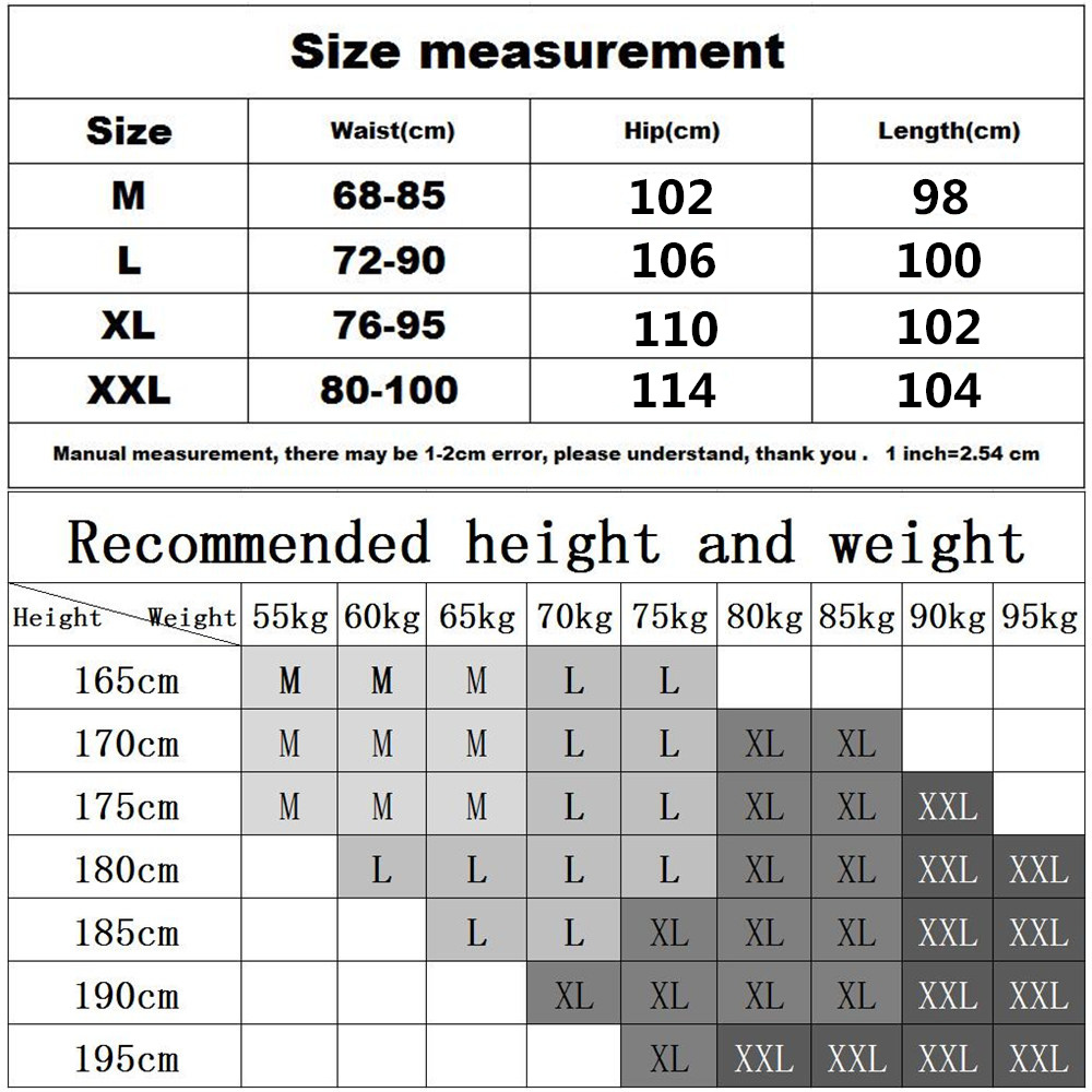 size chart jogger pants