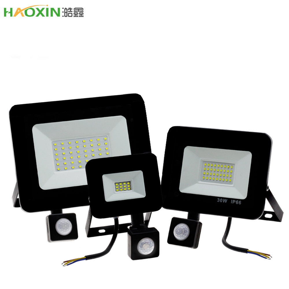 

HaoXin 50W LED Flood Light With Motion Sensor Waterproof AC110/220V 20W PIR Floodlight Projector Lamp Outdoor Spotlight for Garden Street